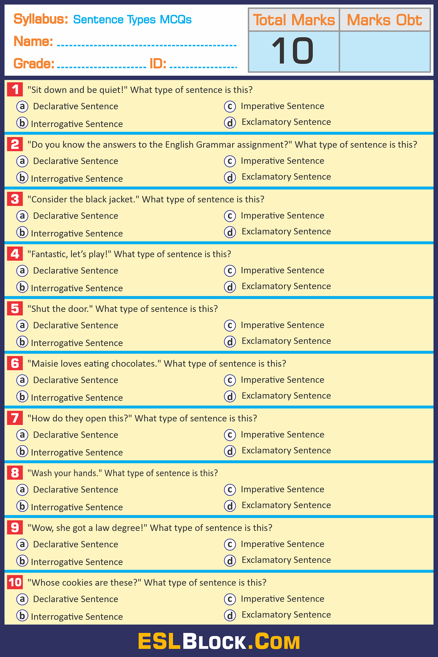 82 Kinds Of Sentences Worksheets 11