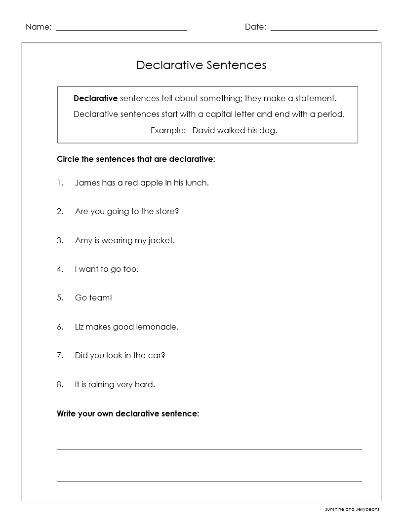 82 Kinds Of Sentences Worksheets 28