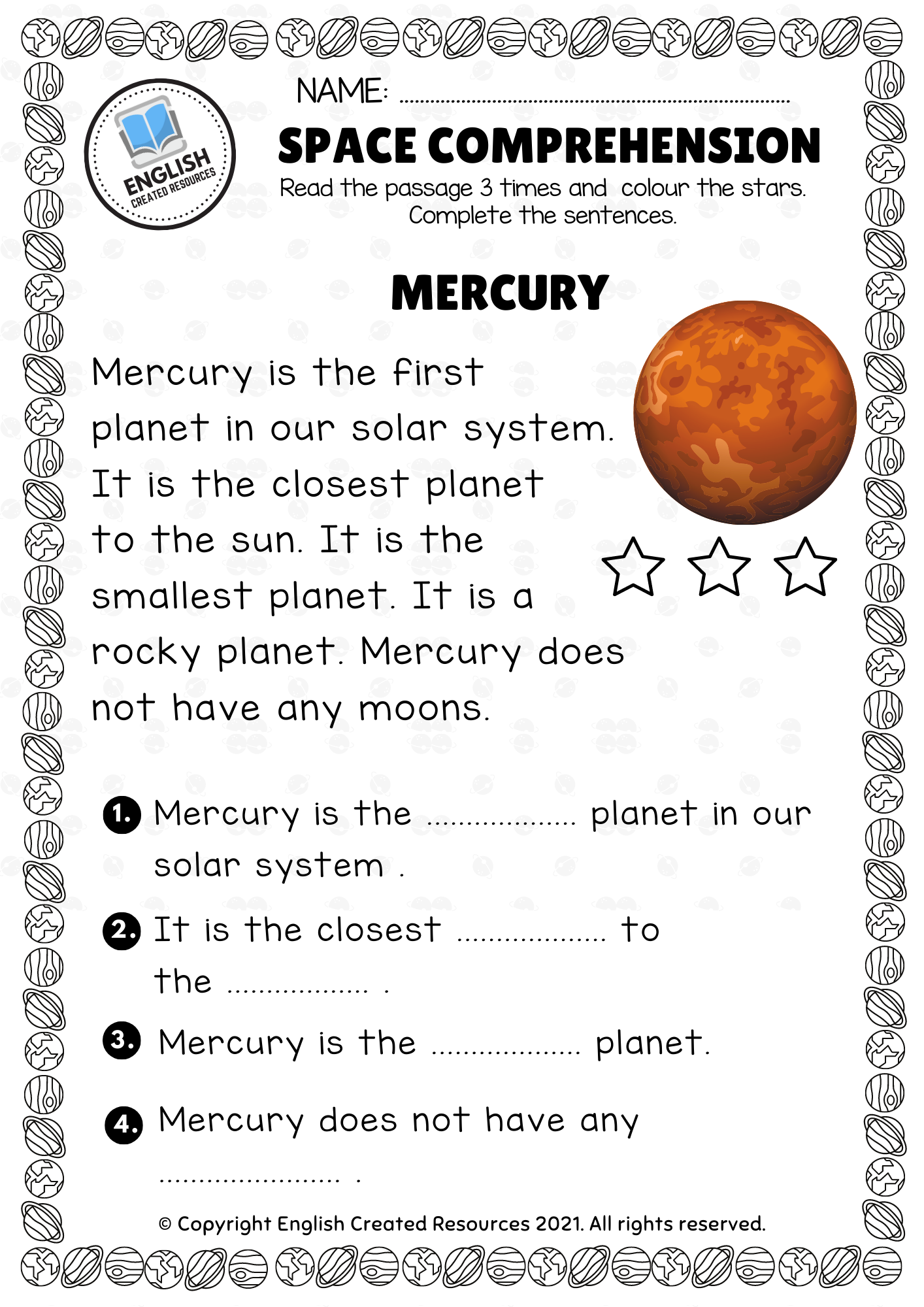 Save 60 The Solar System Worksheets 24