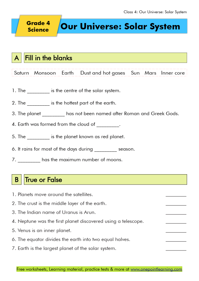 Save 60 The Solar System Worksheets 60