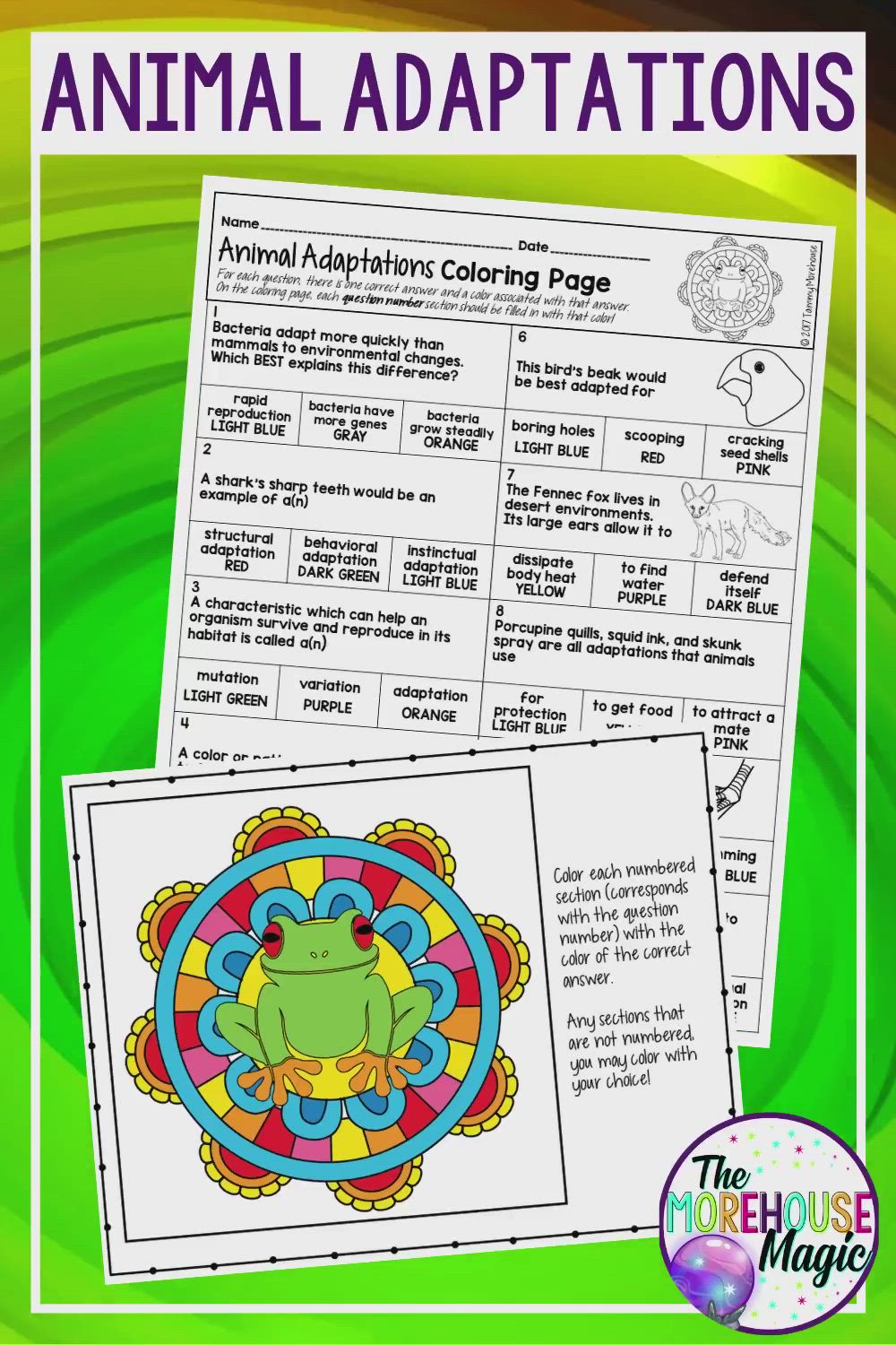 80 Adaptations In Animals Worksheets 69