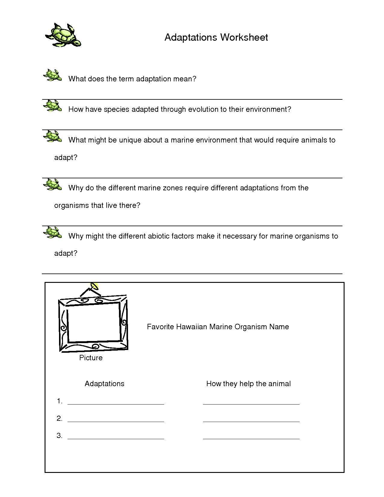 80 Adaptations In Animals Worksheets 70