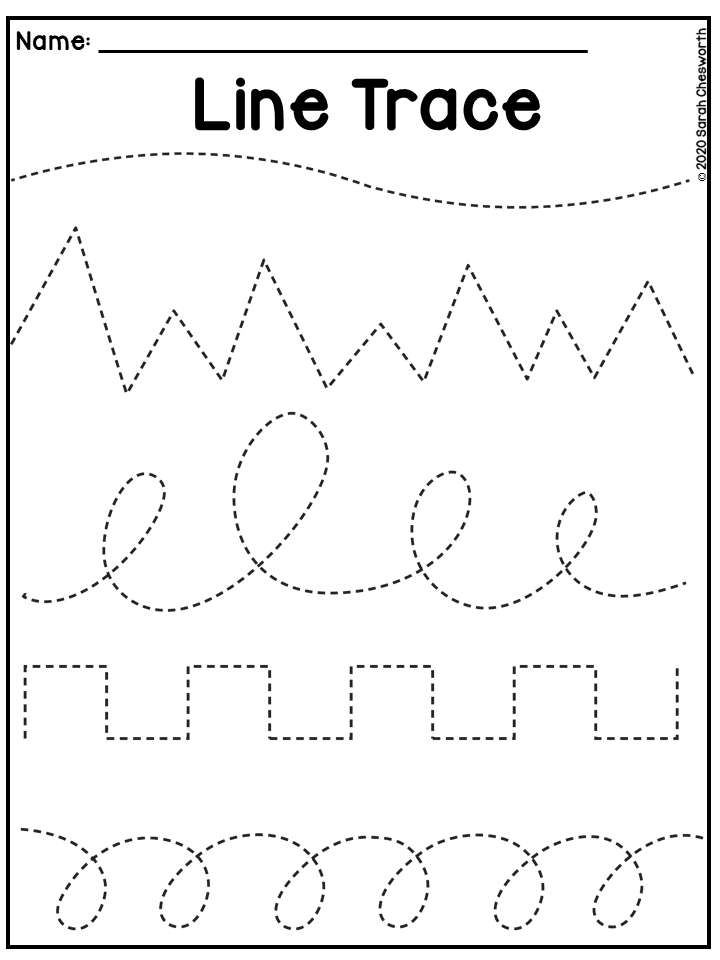 80 Pre K Trace Worksheets 1