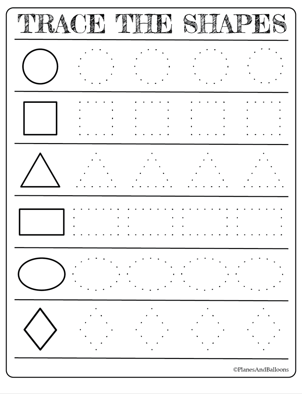 80 Pre K Trace Worksheets 17