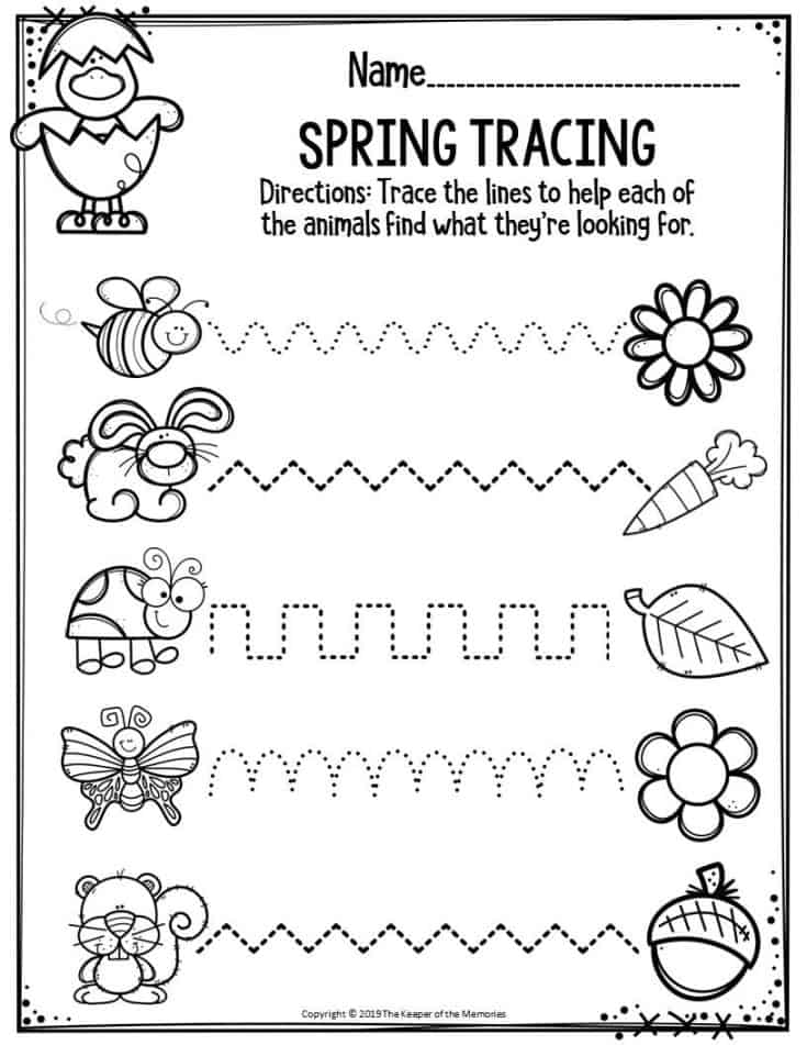 80 Pre K Trace Worksheets 75