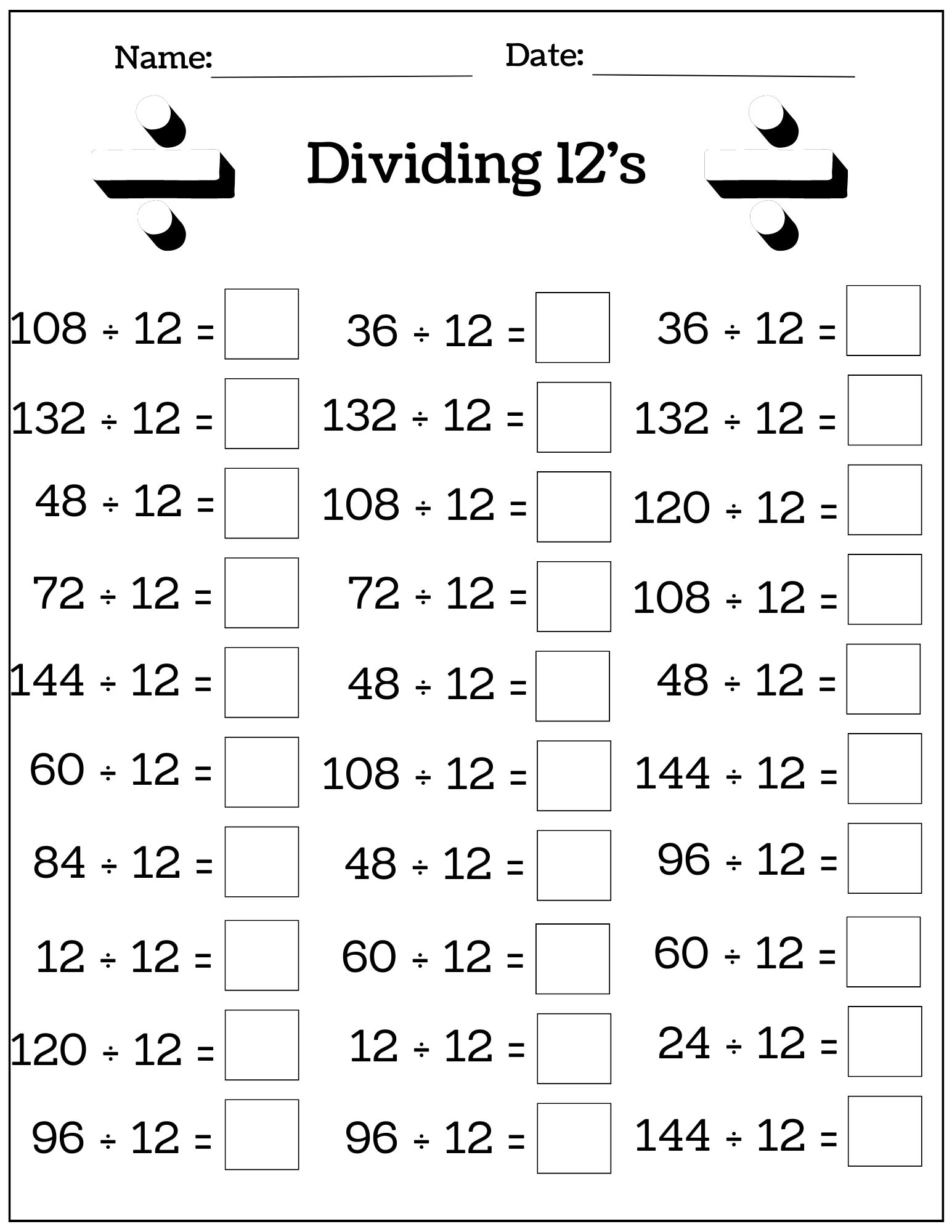 80 Printable 12 Times Table Worksheets 19