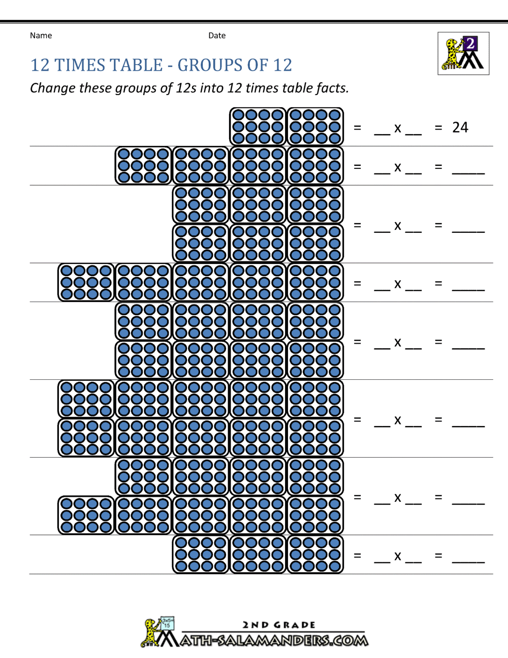 80 Printable 12 Times Table Worksheets 33