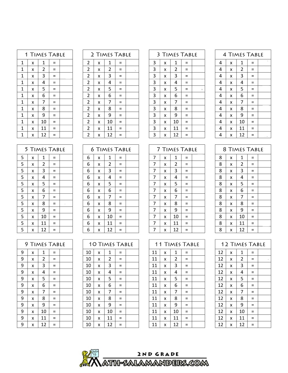 80 Printable 12 Times Table Worksheets 37