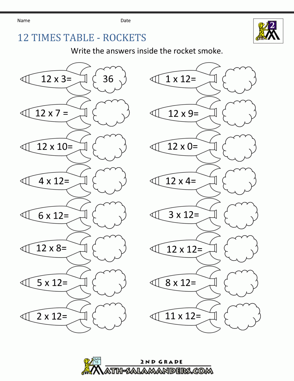 80 Printable 12 Times Table Worksheets 6