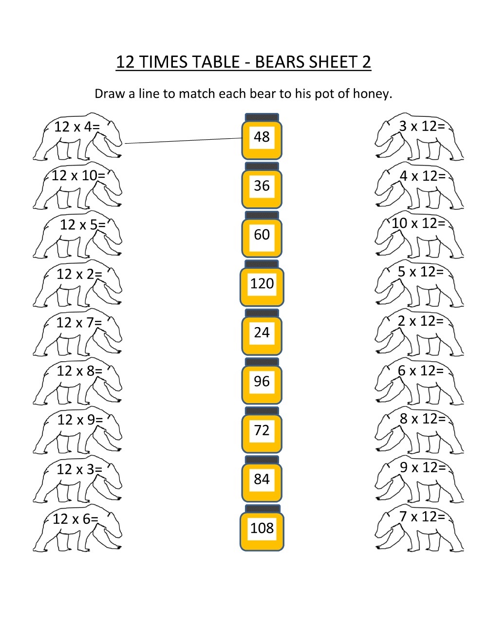 80 Printable 12 Times Table Worksheets 75