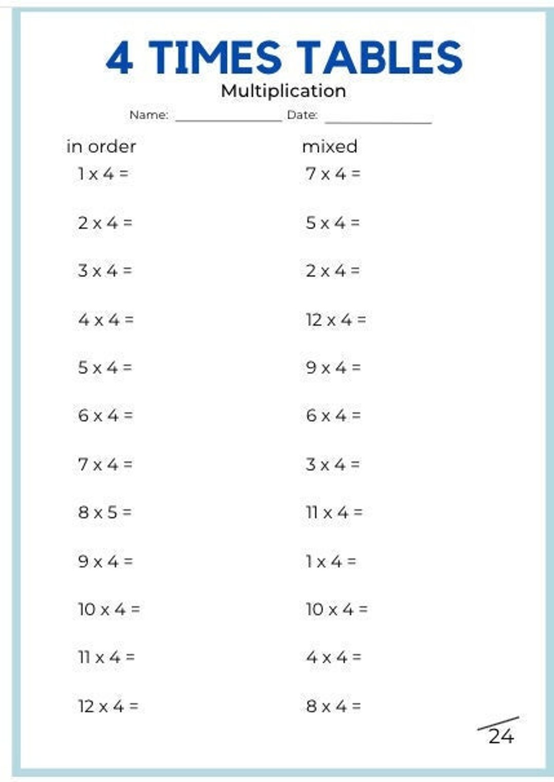 80 Printable 12 Times Table Worksheets 76