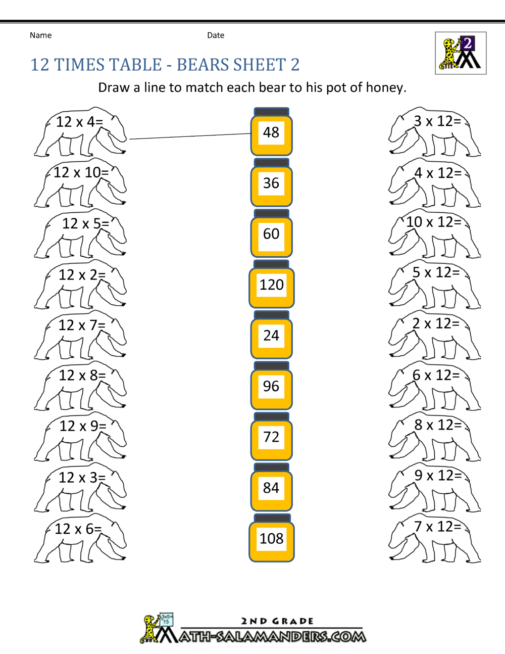 80 Printable 12 Times Table Worksheets 9