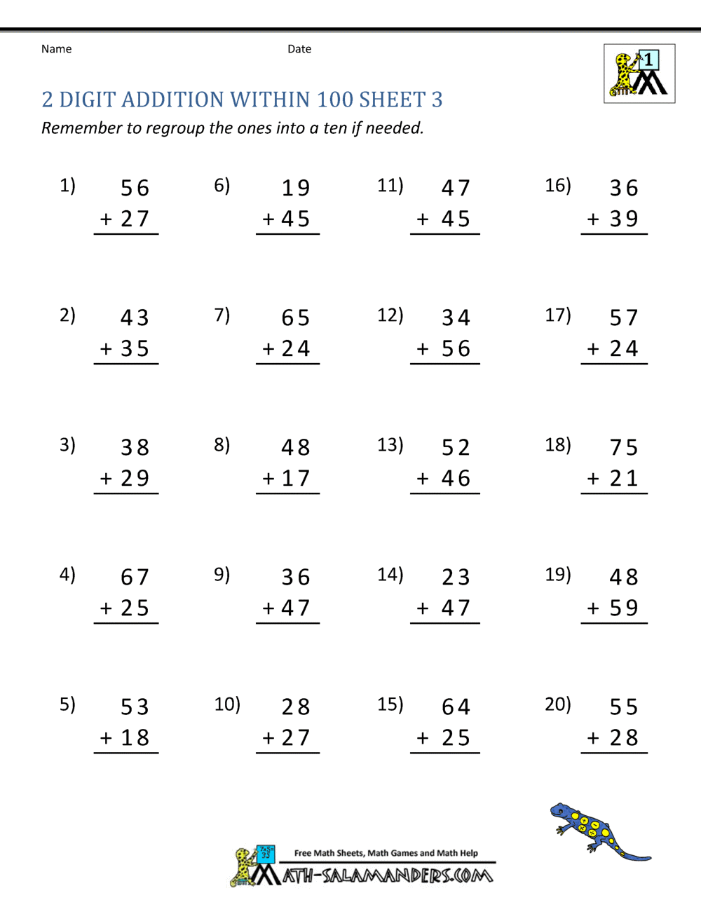 80 Printable Addition Within 10 Worksheets 10