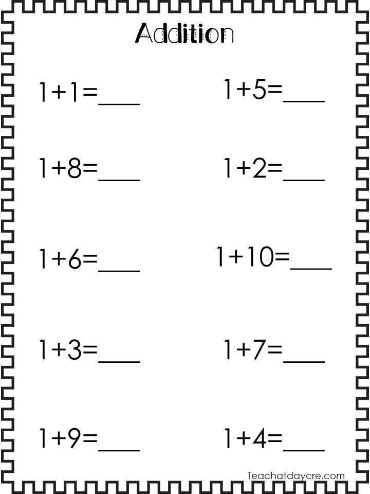 80 Printable Addition Within 10 Worksheets 12