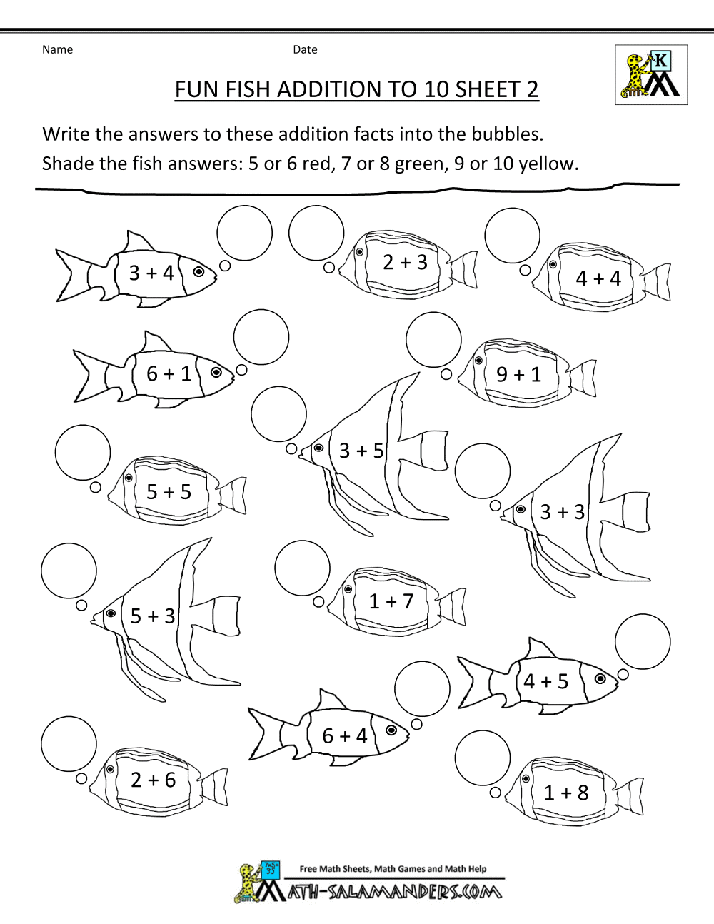 80 Printable Addition Within 10 Worksheets 17