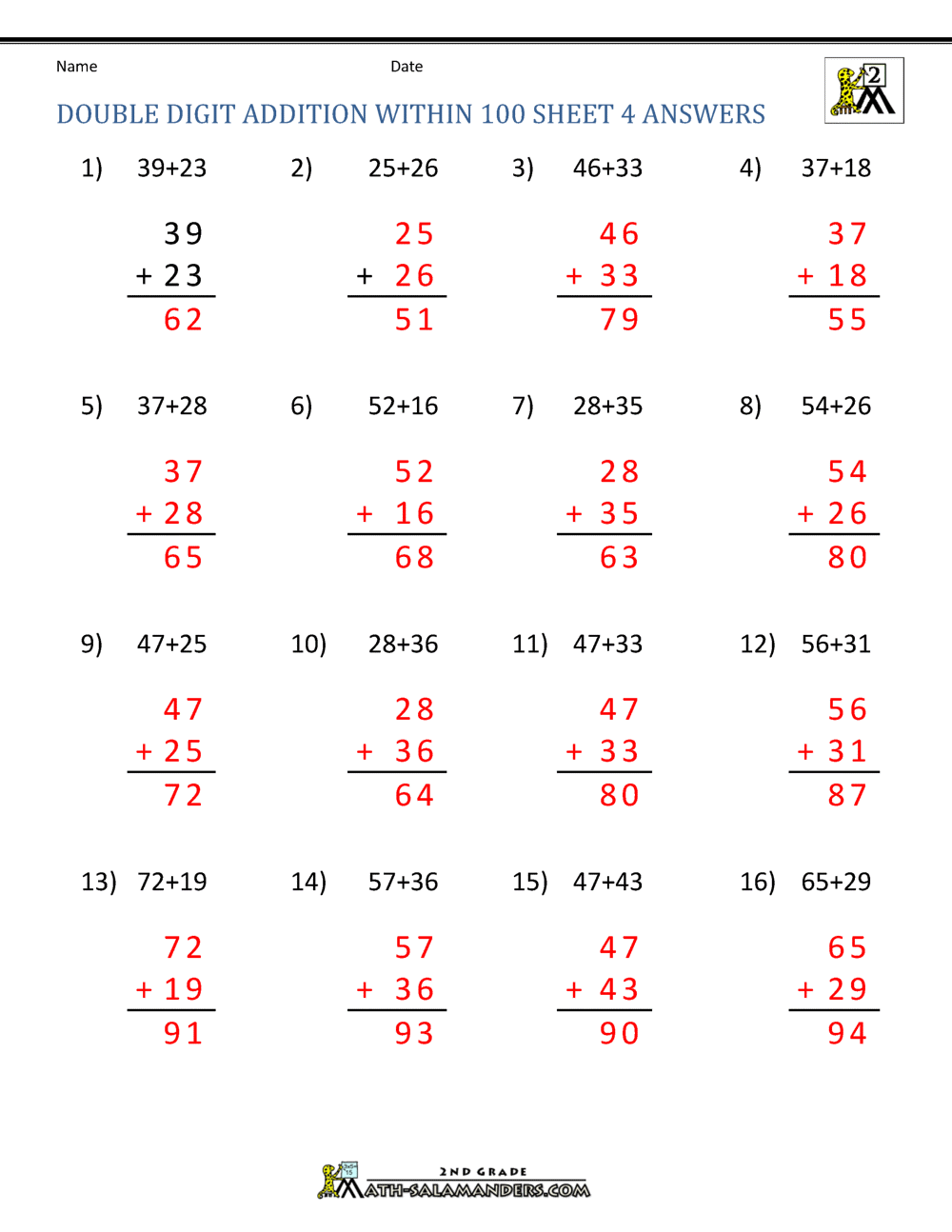 80 Printable Addition Within 10 Worksheets 30