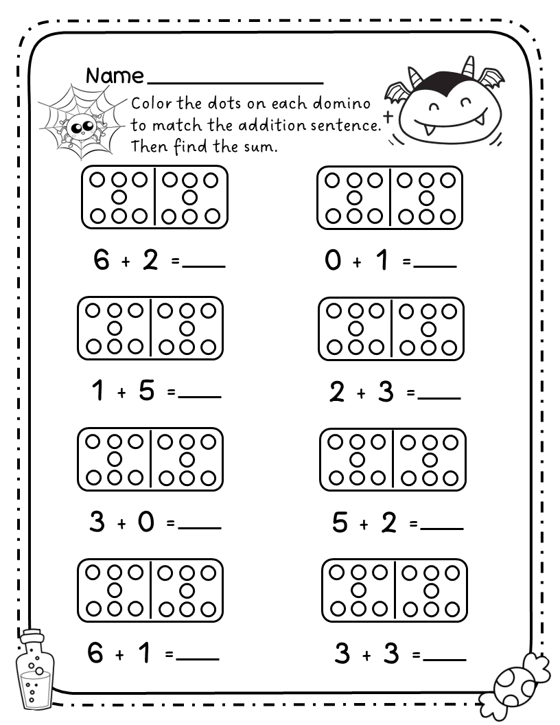 80 Printable Addition Within 10 Worksheets 36