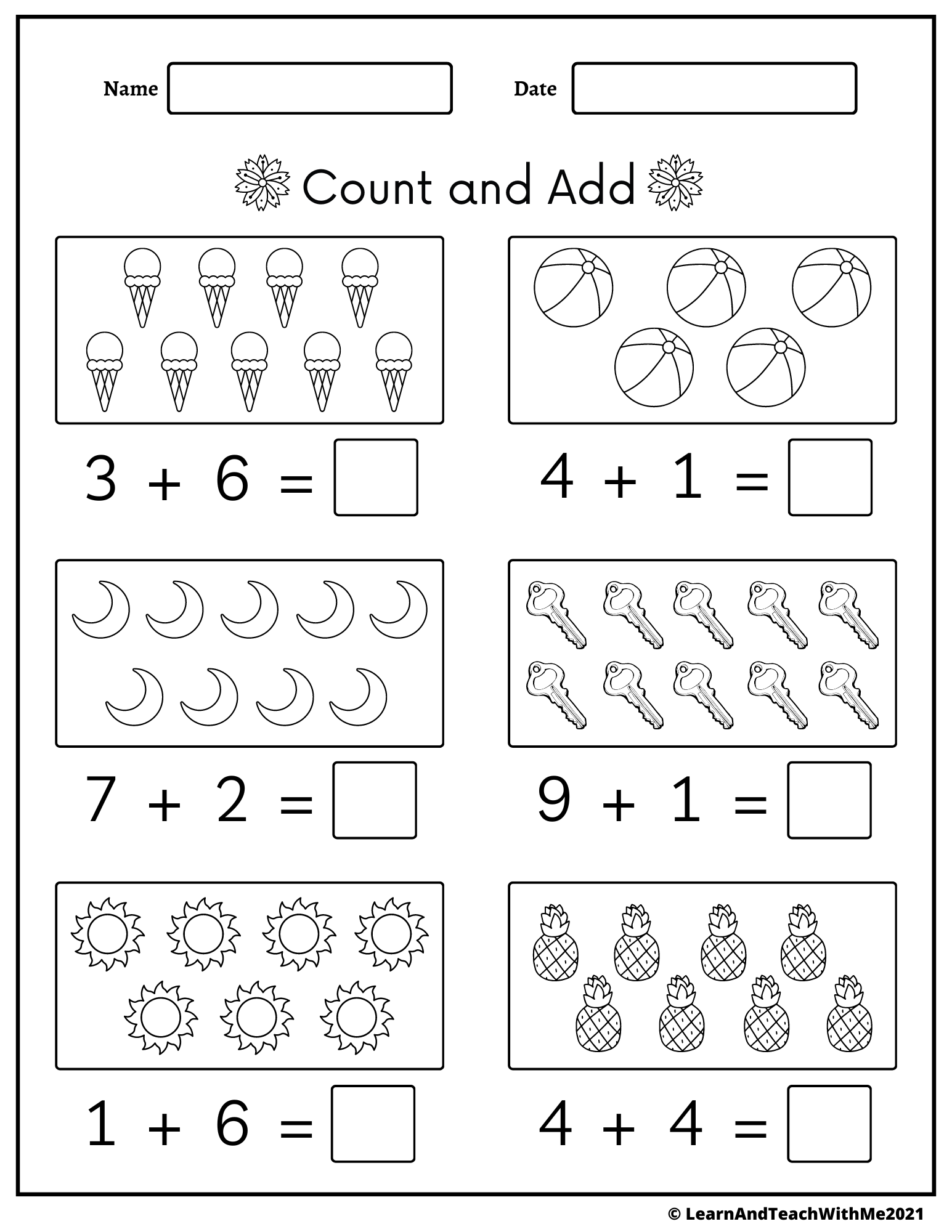 80 Printable Addition Within 10 Worksheets 38