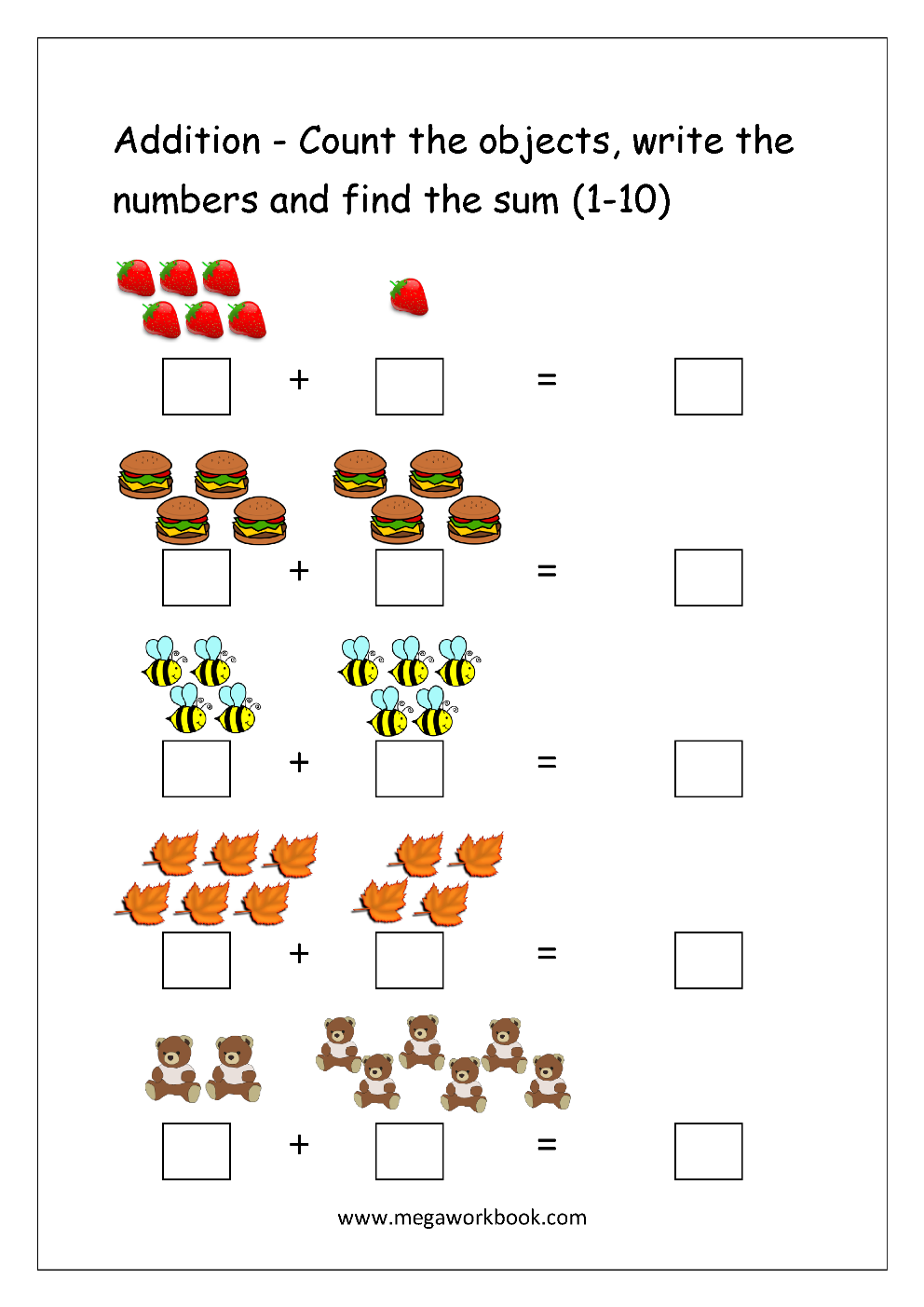 80 Printable Addition Within 10 Worksheets 39