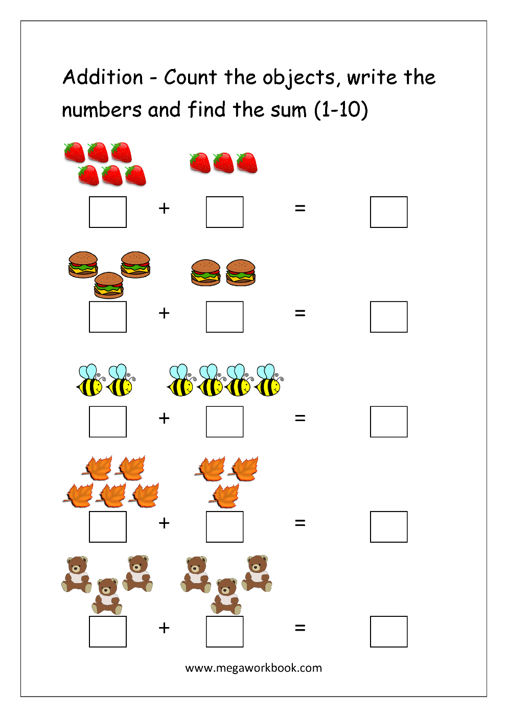 80 Printable Addition Within 10 Worksheets 53