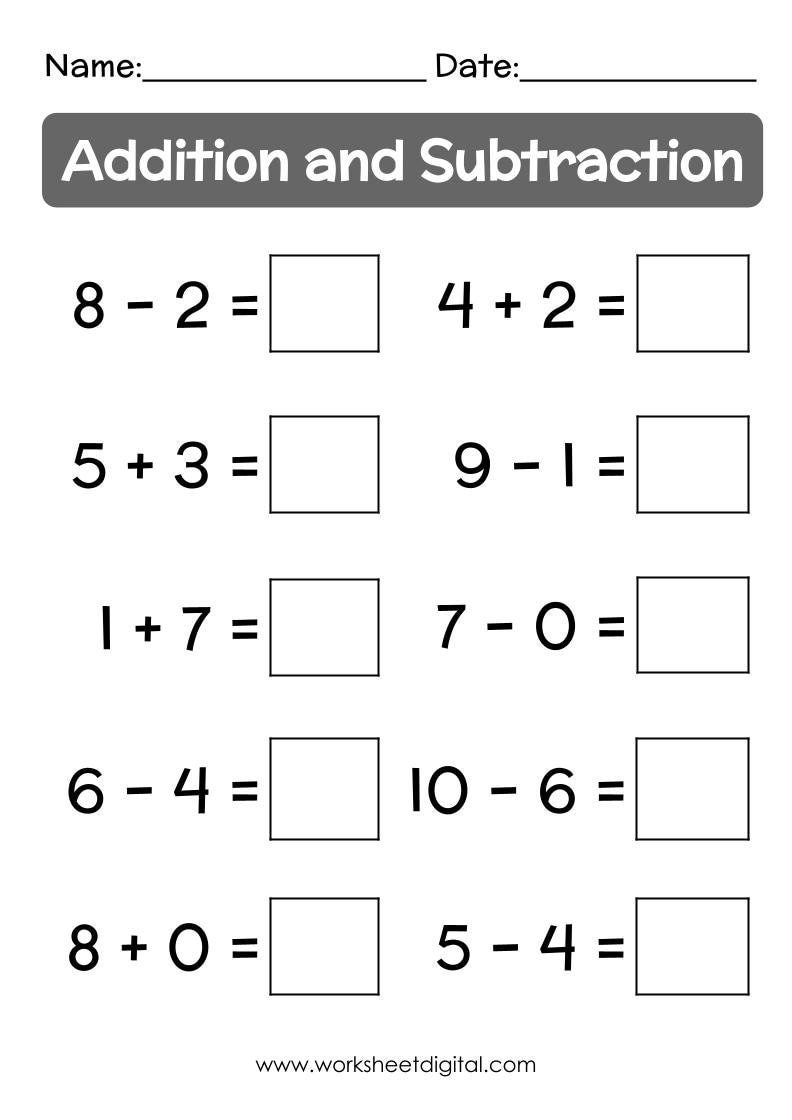 80 Printable Addition Within 10 Worksheets 54