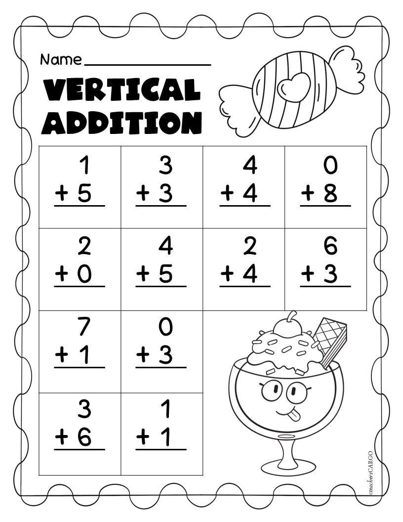 80 Printable Addition Within 10 Worksheets 55