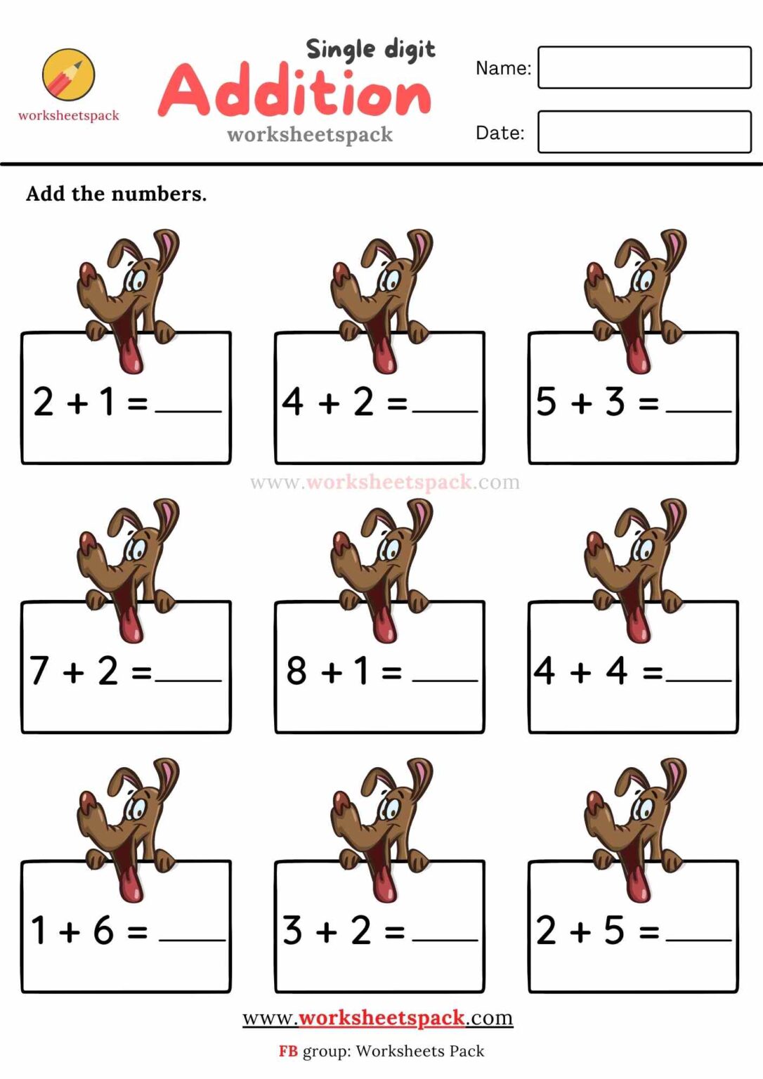 80 Printable Addition Within 10 Worksheets 64