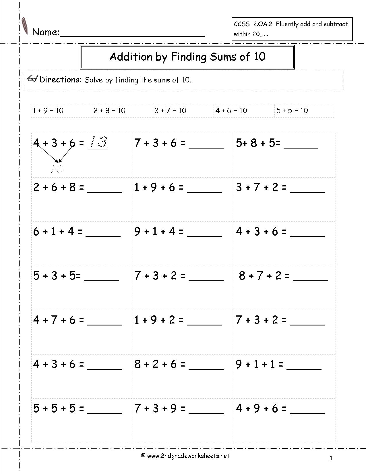 80 Printable Addition Within 10 Worksheets 78