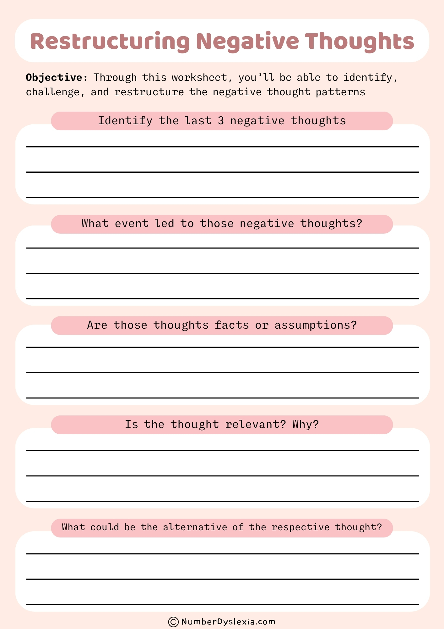 80 Printable Cbt Worksheets For Teens 2