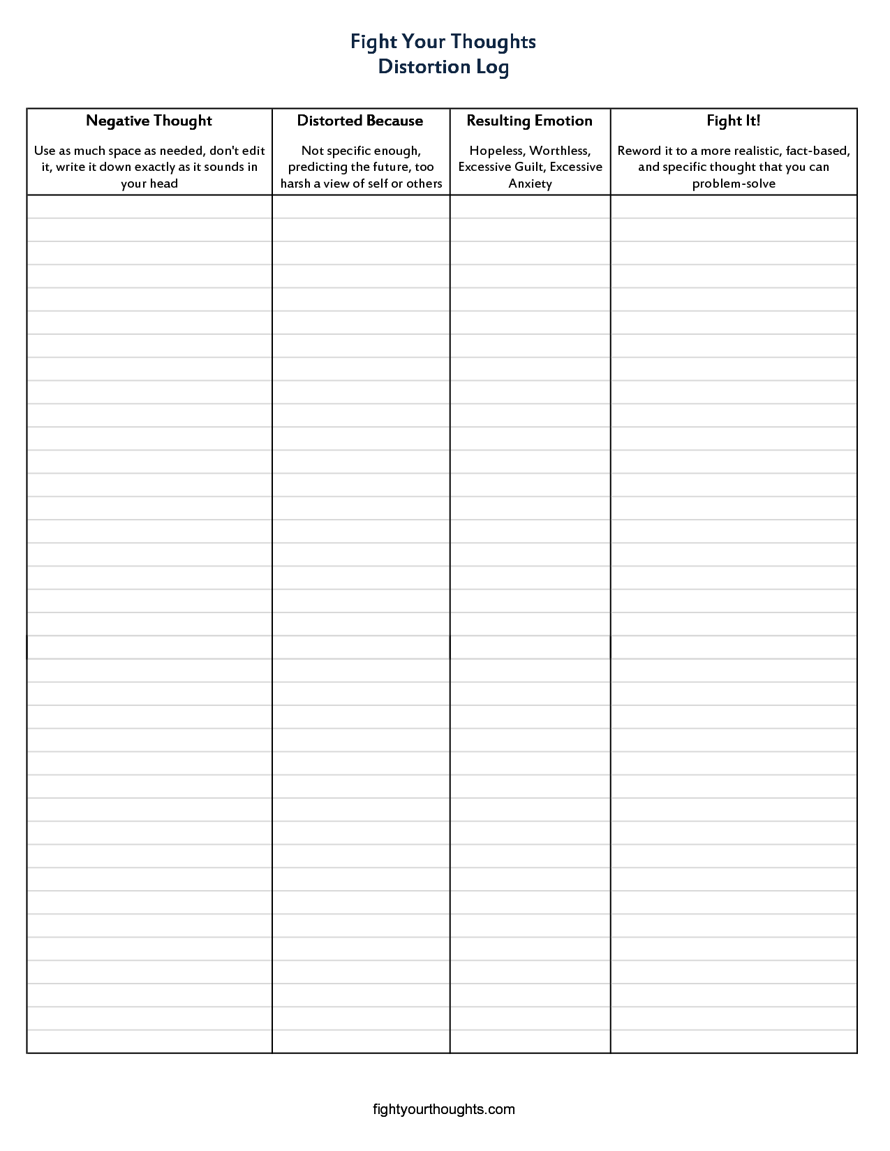 80 Printable Cbt Worksheets For Teens 52