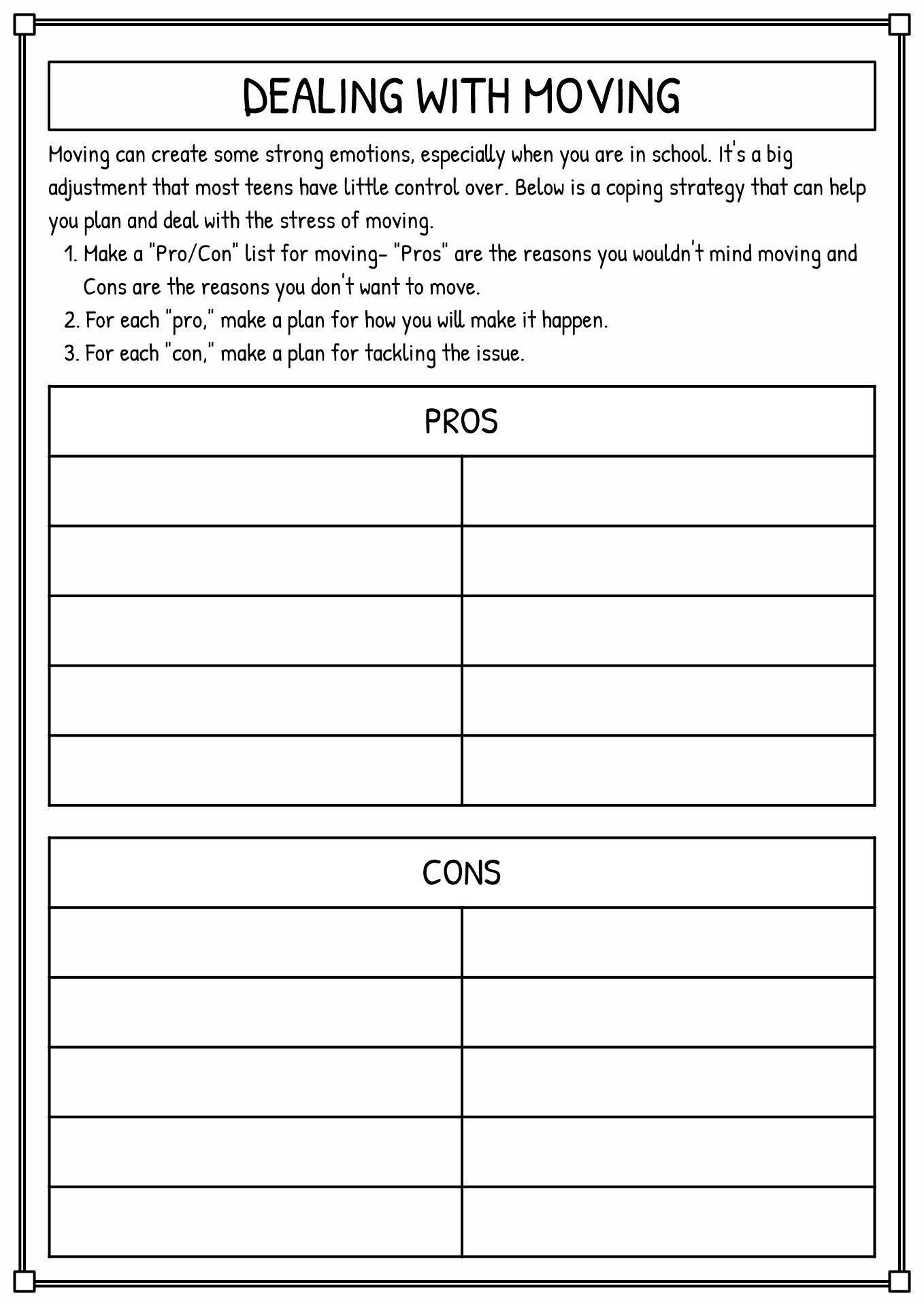 80 Printable Cbt Worksheets For Teens 72