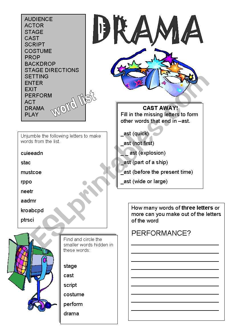 80 Printable Elements Of Drama Worksheets 42