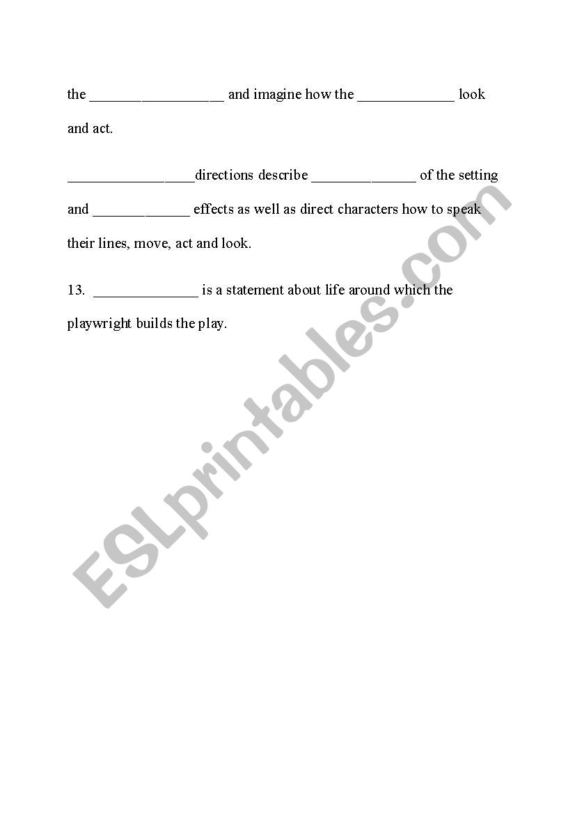 80 Printable Elements Of Drama Worksheets 46