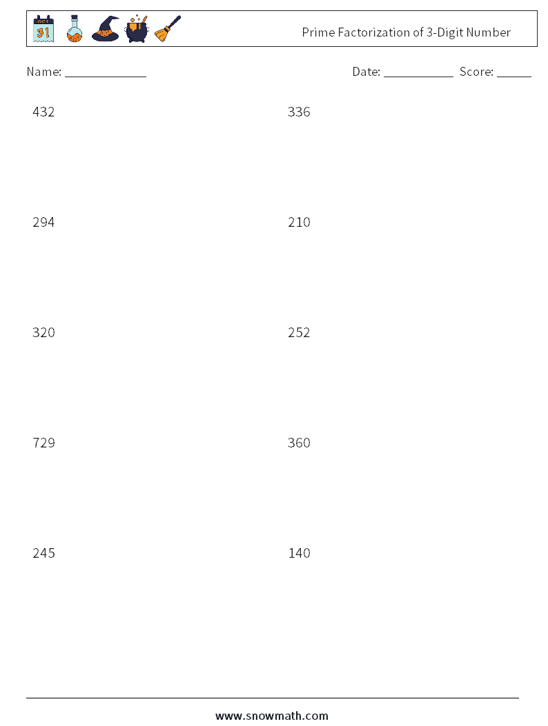 80 Printable Factorization Worksheets With Answers 34