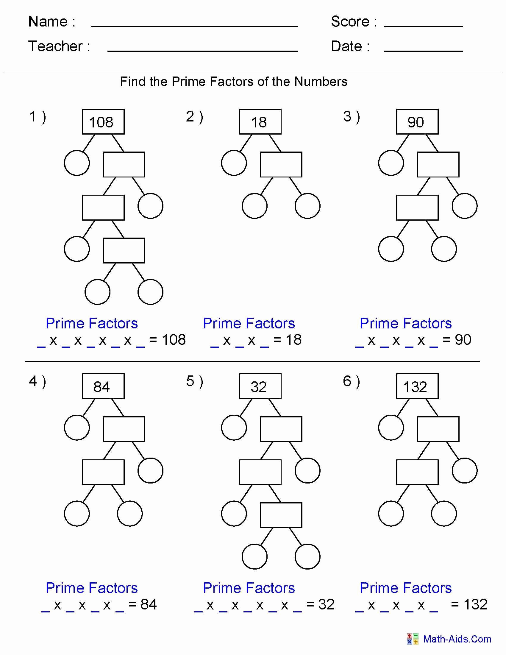 80 Printable Factorization Worksheets With Answers 38