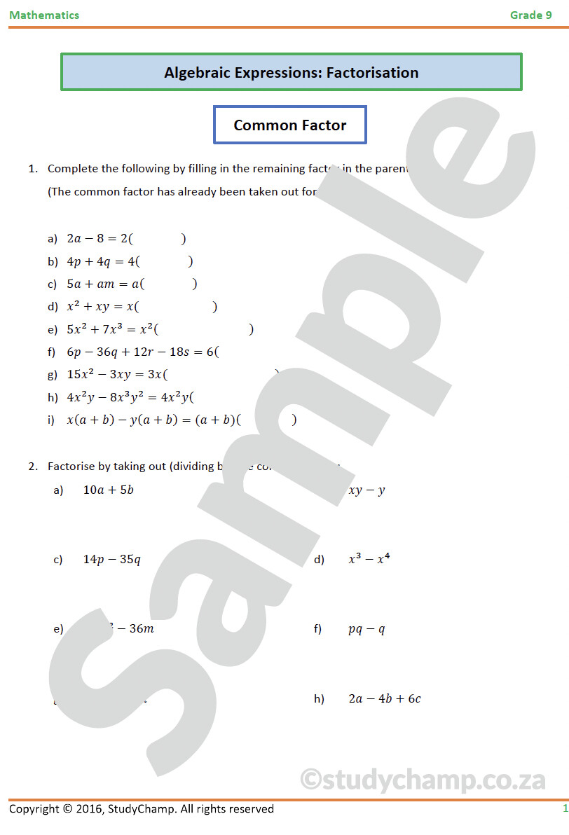 80 Printable Factorization Worksheets With Answers 53