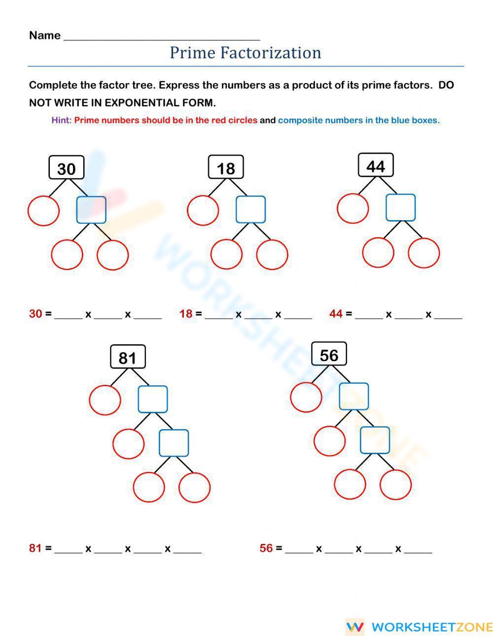 80 Printable Factorization Worksheets With Answers 57