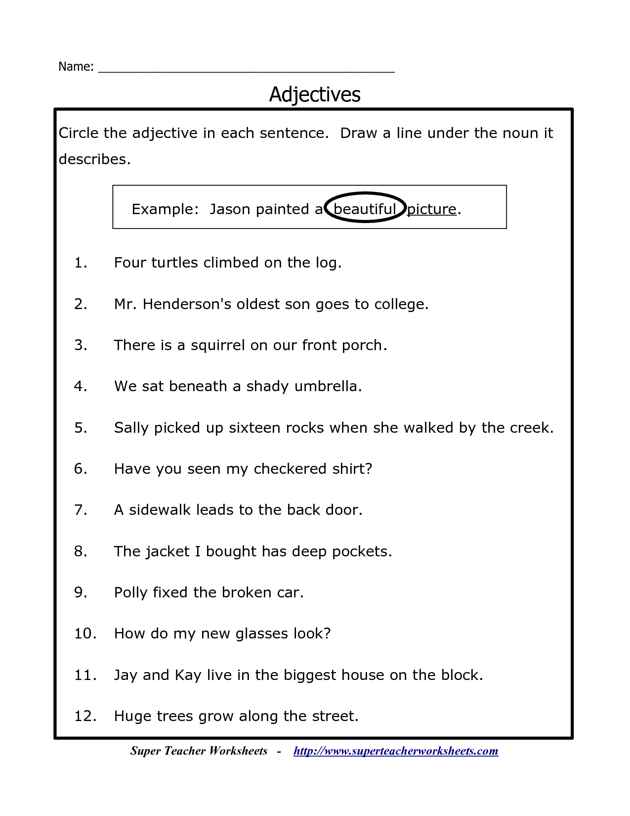 80 Printable Identify The Nouns Worksheets 11