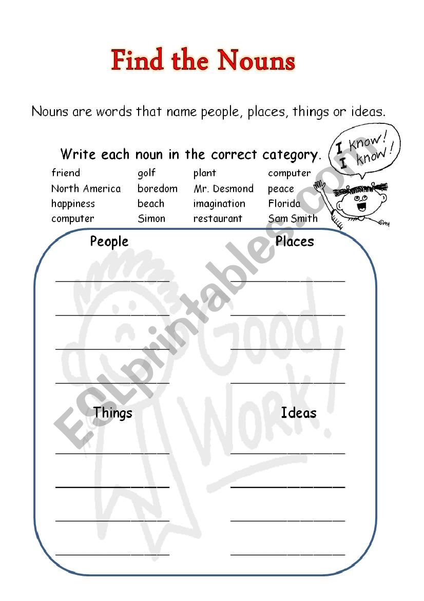 80 Printable Identify The Nouns Worksheets 12