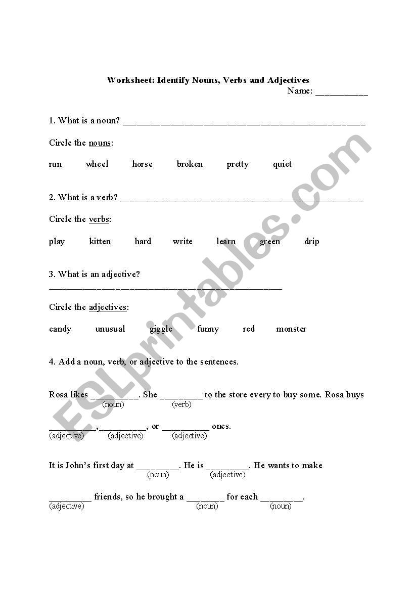 80 Printable Identify The Nouns Worksheets 21