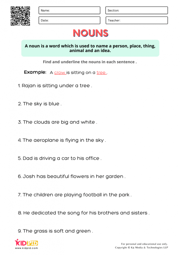 80 Printable Identify The Nouns Worksheets 29