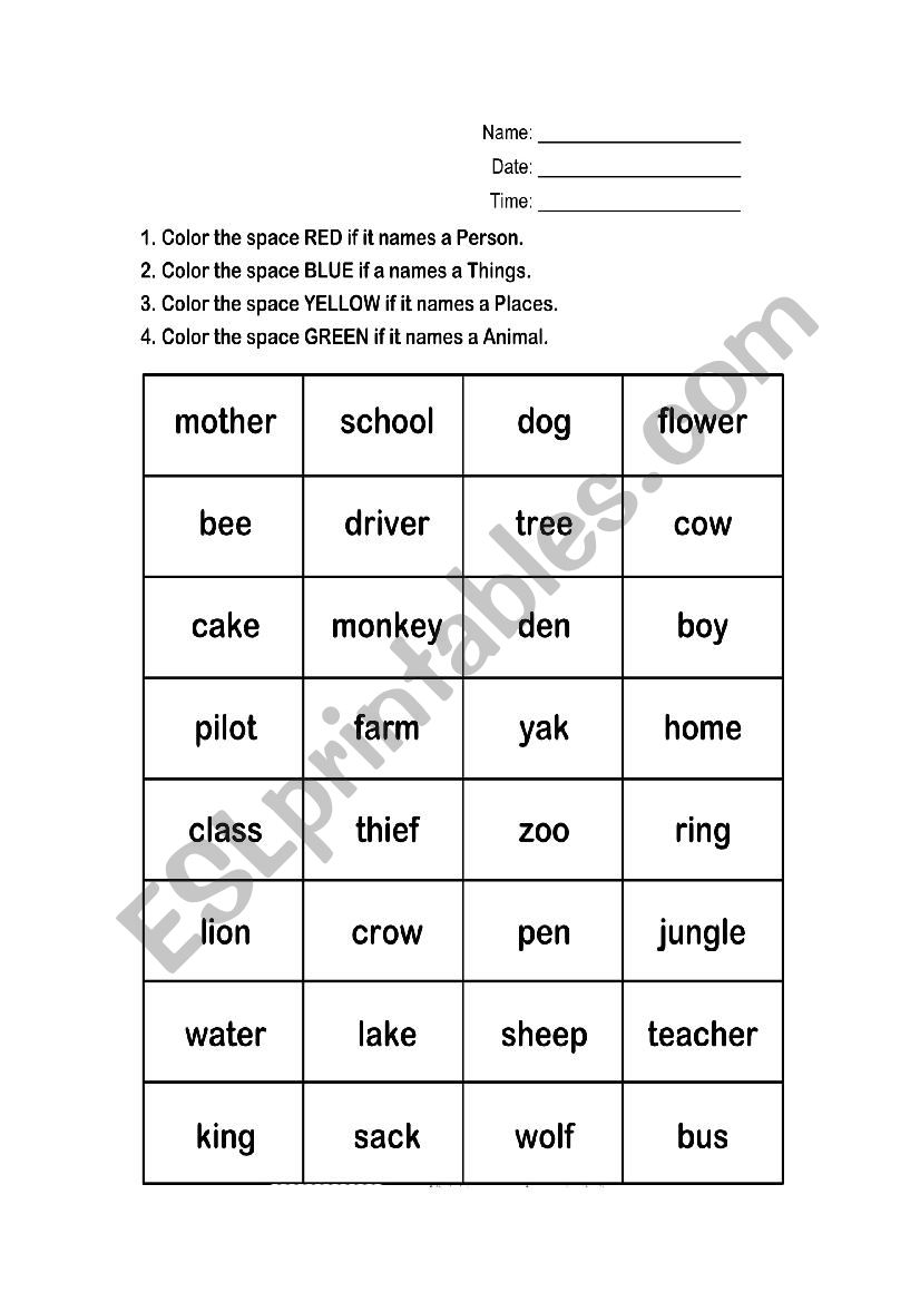 80 Printable Identify The Nouns Worksheets 47