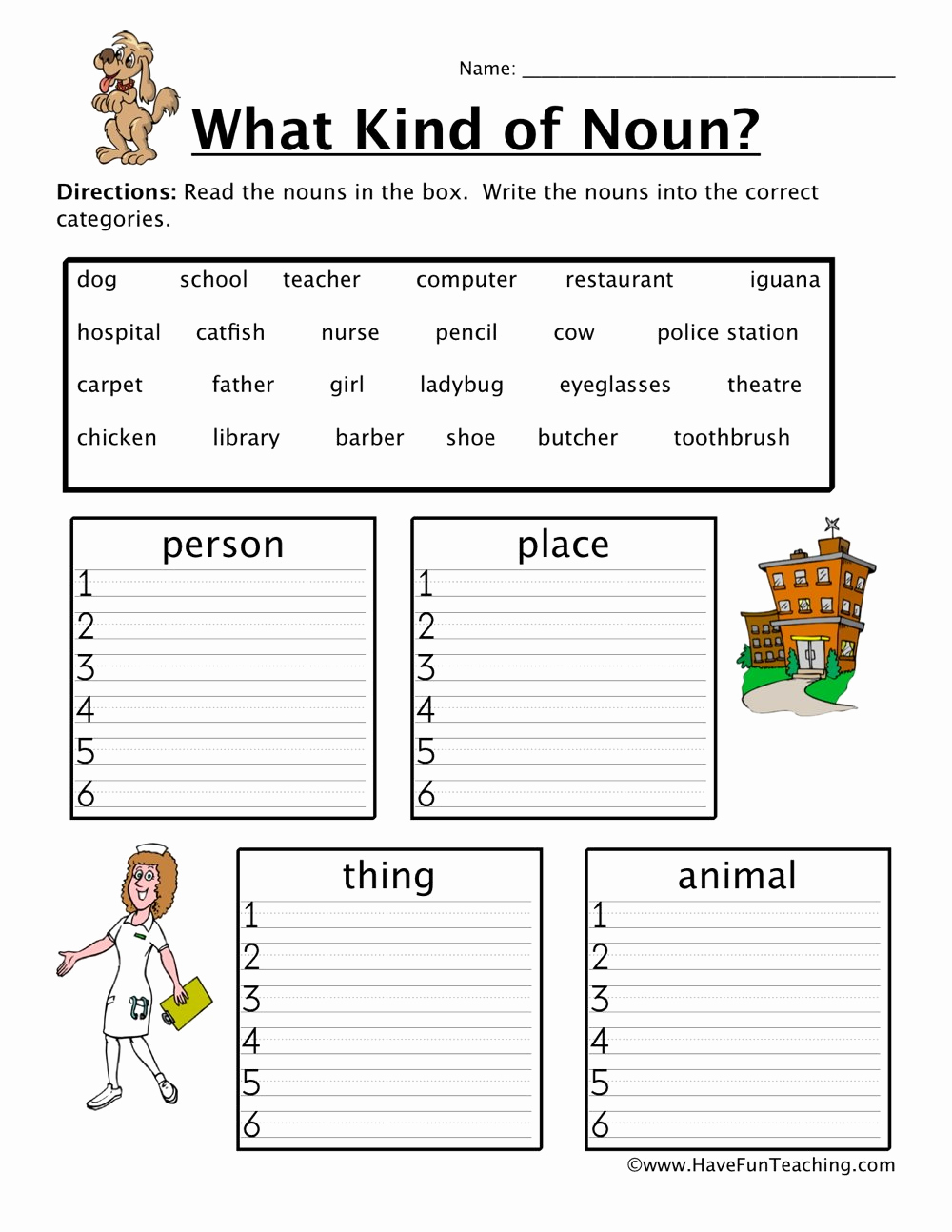 80 Printable Identify The Nouns Worksheets 51