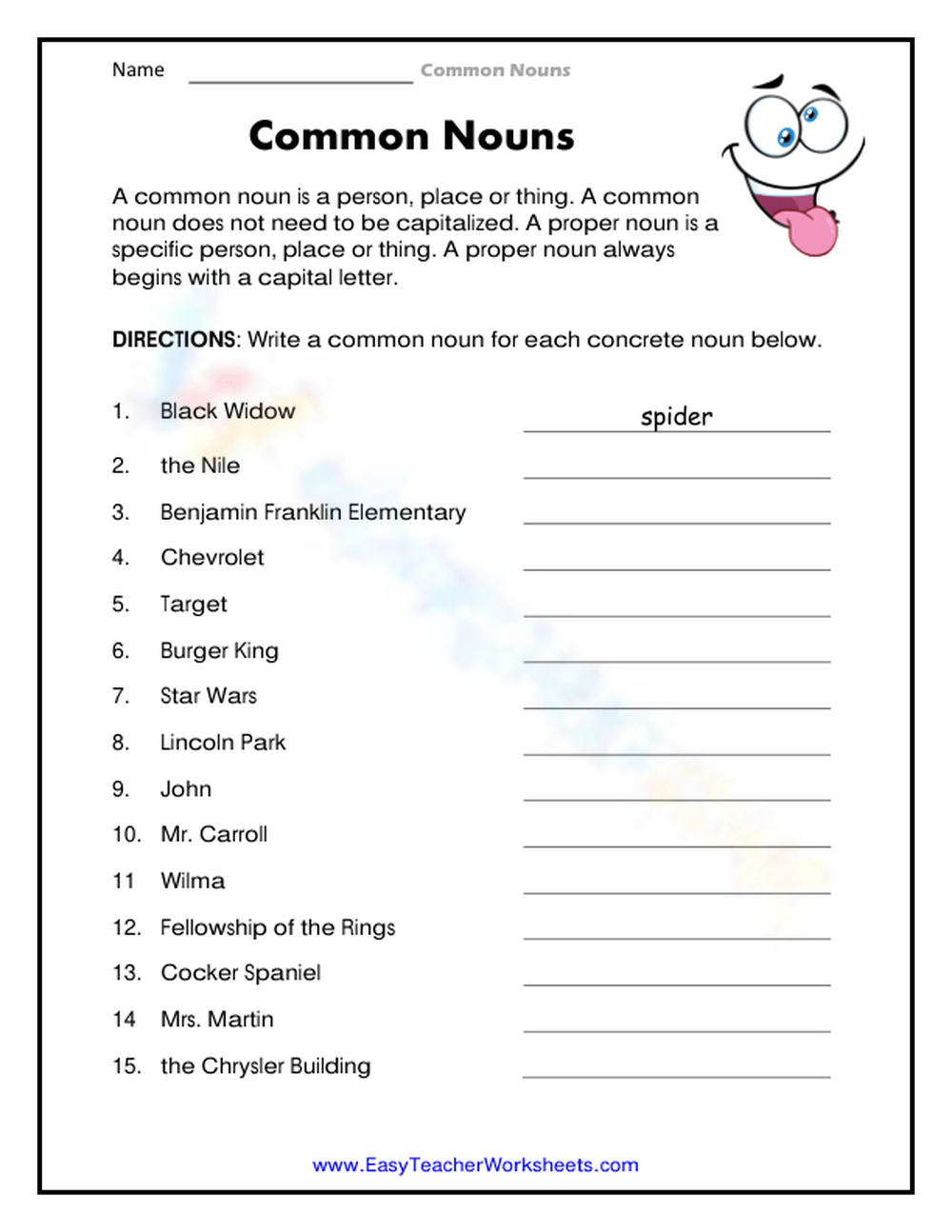 80 Printable Identify The Nouns Worksheets 53