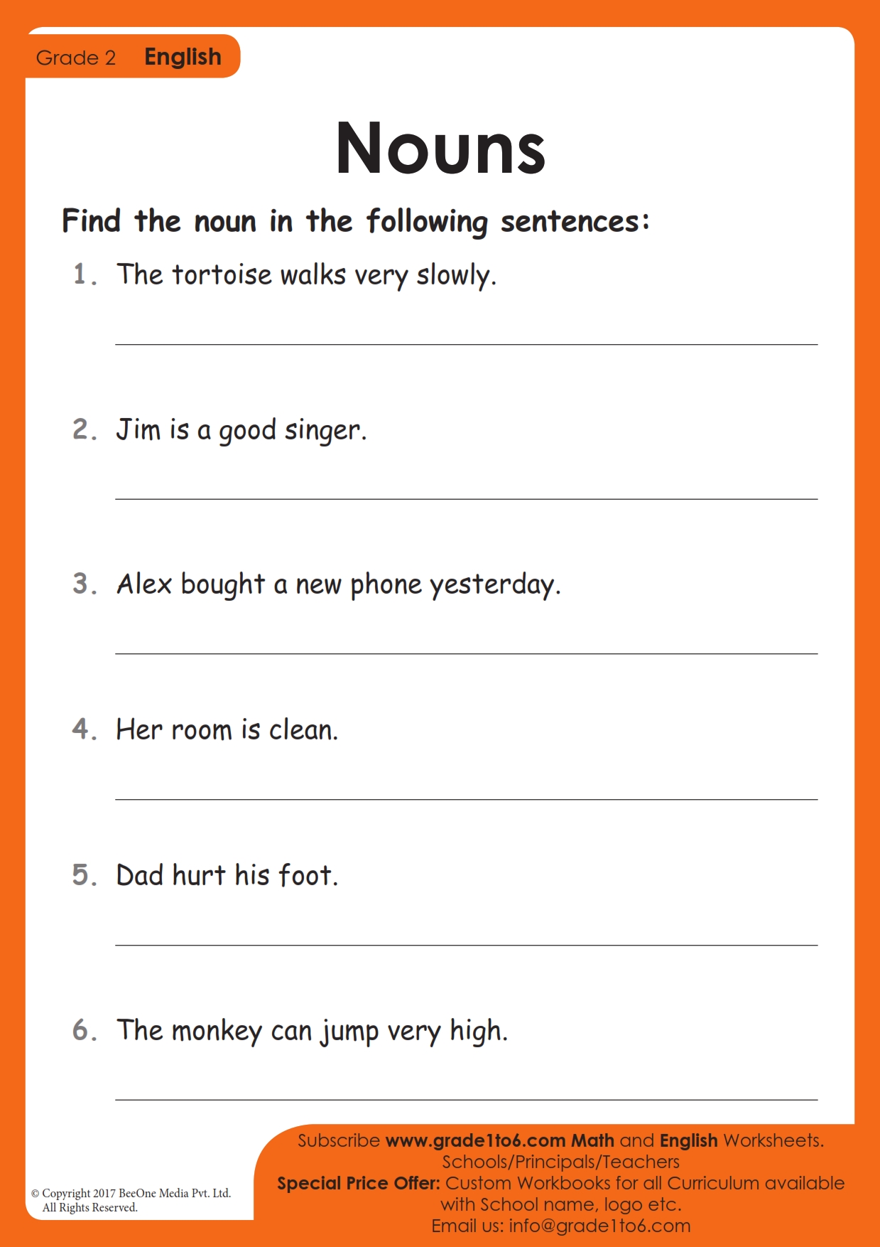 80 Printable Identify The Nouns Worksheets 70