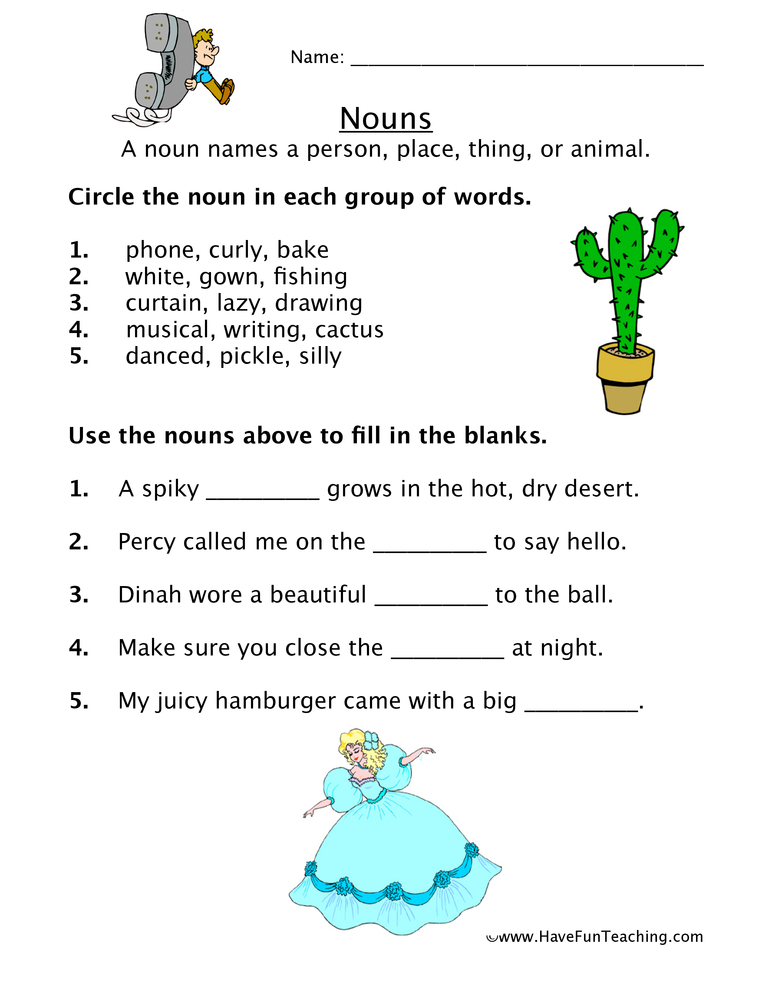 80 Printable Identify The Nouns Worksheets 76