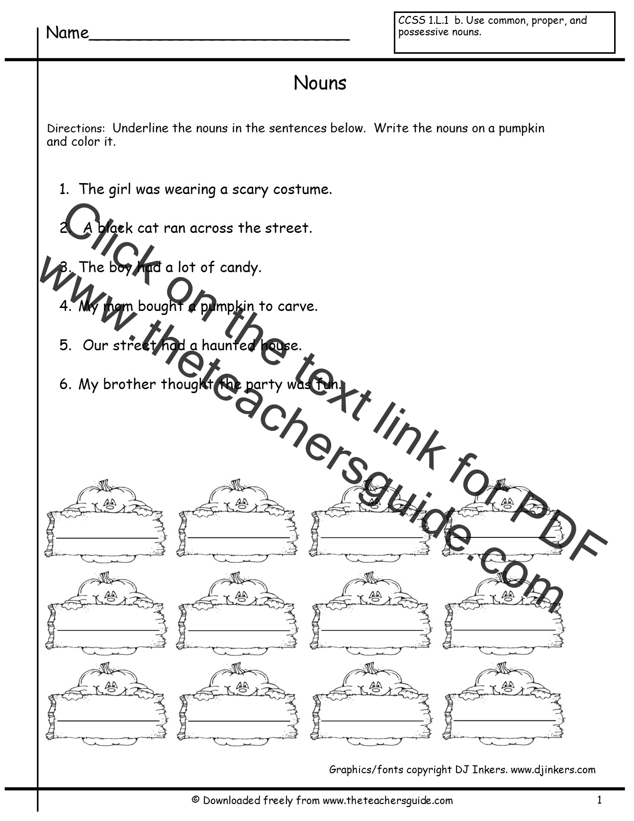 80 Printable Identify The Nouns Worksheets 78