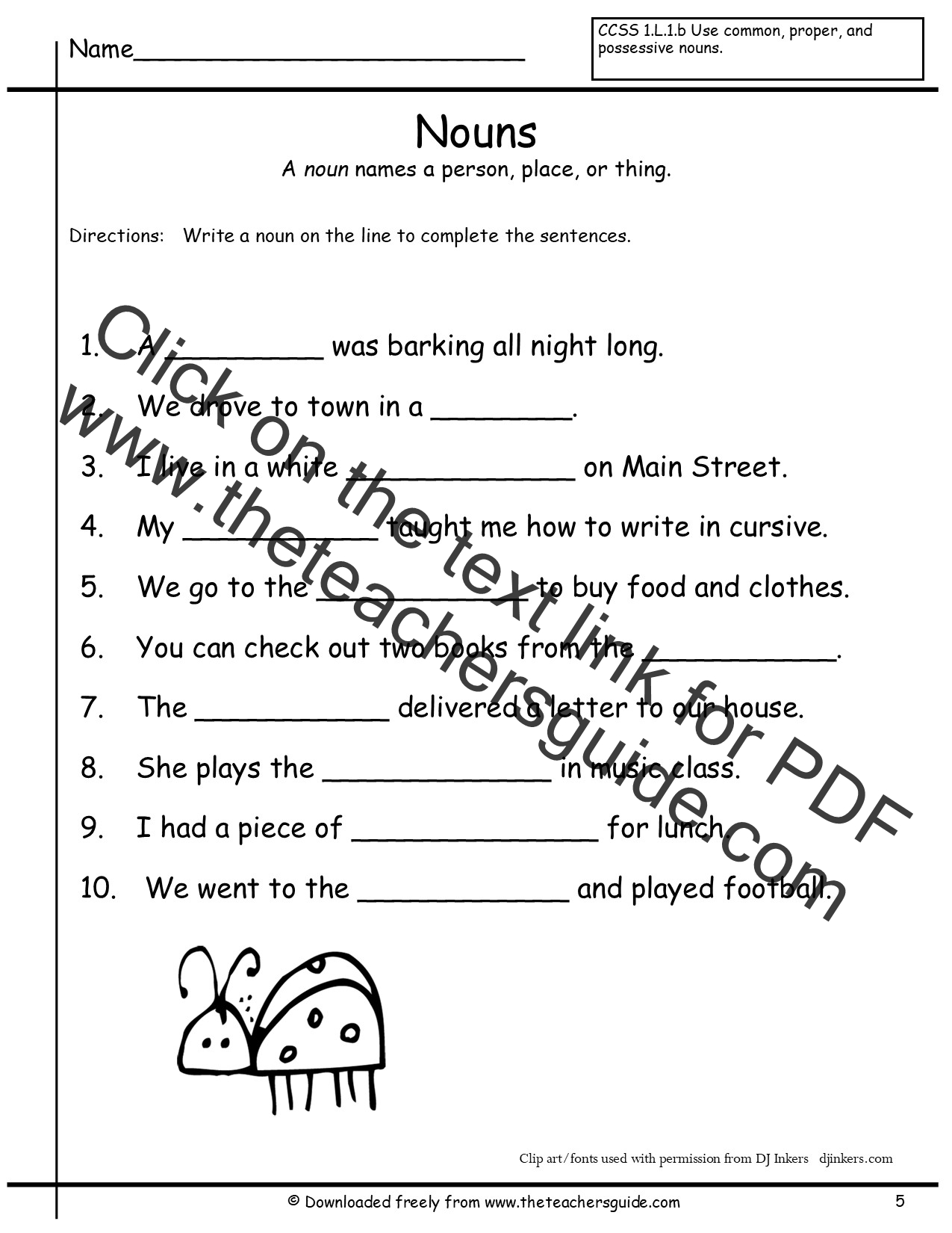 80 Printable Identify The Nouns Worksheets 8