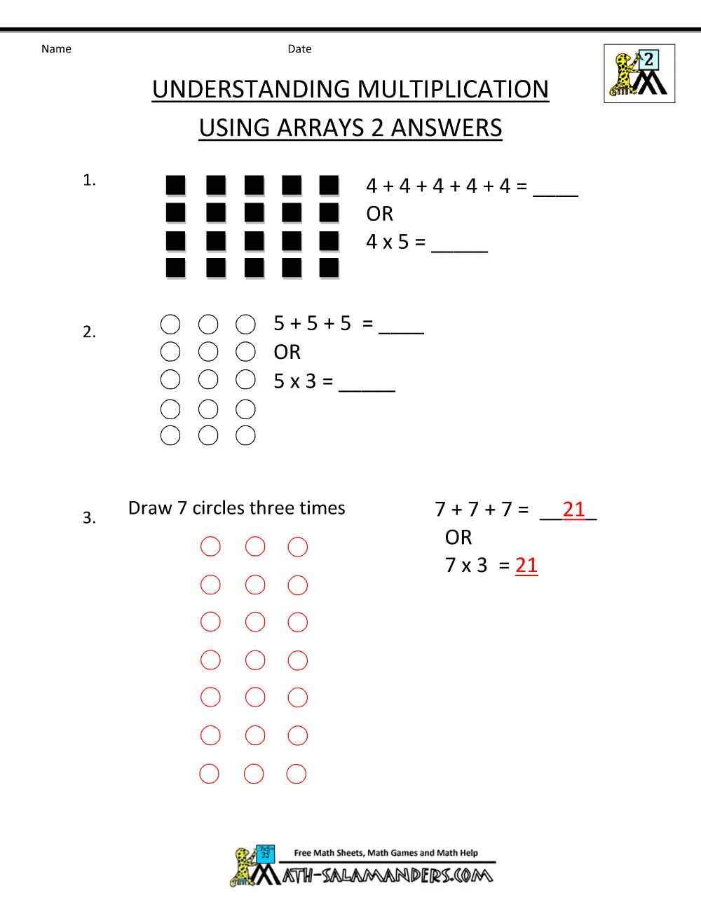 80 Printable Multiplying With Arrays Worksheets 18