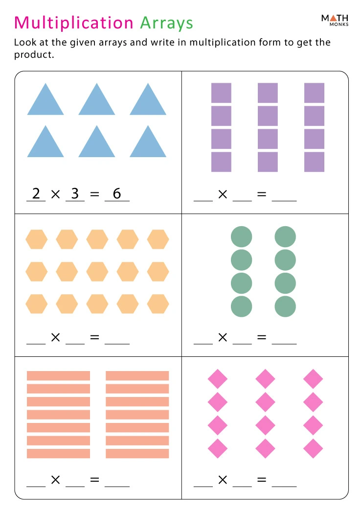 80 Printable Multiplying With Arrays Worksheets 2